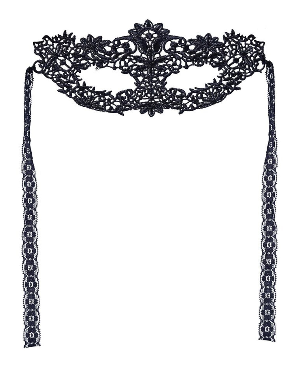 Mystic Flower - Schwarze Augenmaske aus Spitze