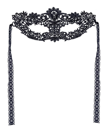 Mystic Flower - Schwarze Augenmaske aus Spitze