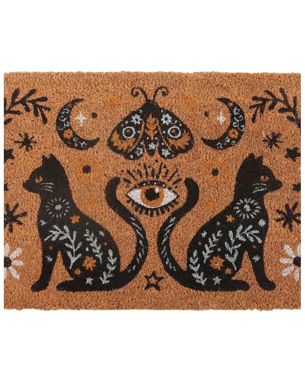Mystic Cat Doormat Made of Coconut Fiber, 60 cm
