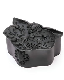Schwarze Schatulle mit heiliger Katze 10,5cm