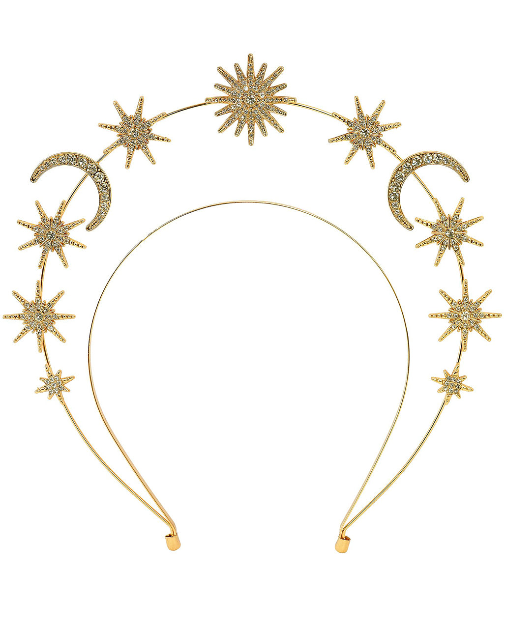 Mystical Sun, Moon, And Stars Tiara - Gold