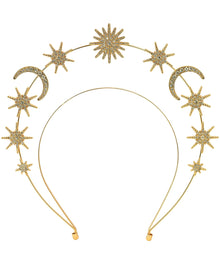 Goldenes Mystic Diadem Sonne Mond Sterne
