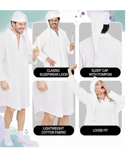 Unisex Nachthemd Kostüm mit Schlafmütze
