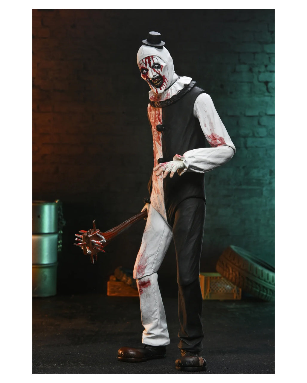 NECA Terrifier 2 Art The Clown Blood Splattered Ultimate Action Figur 18cm