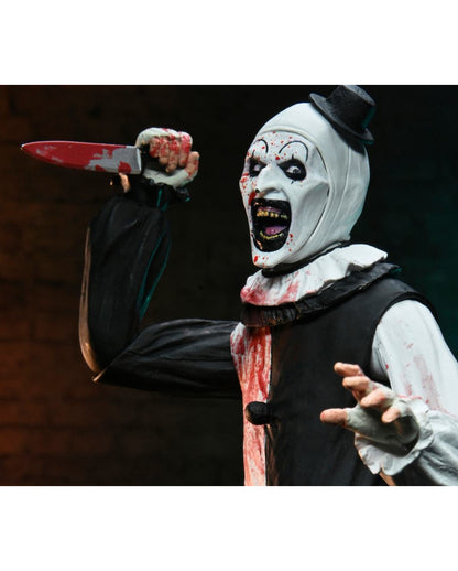 NECA Terrifier 2 Art The Clown Blood Splattered Ultimate Action Figur 18cm