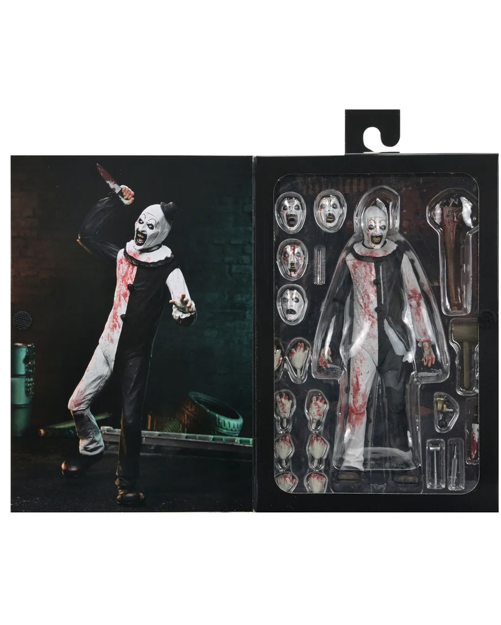 NECA Terrifier 2 Art The Clown Blood Splattered Ultimate Action Figur 18cm
