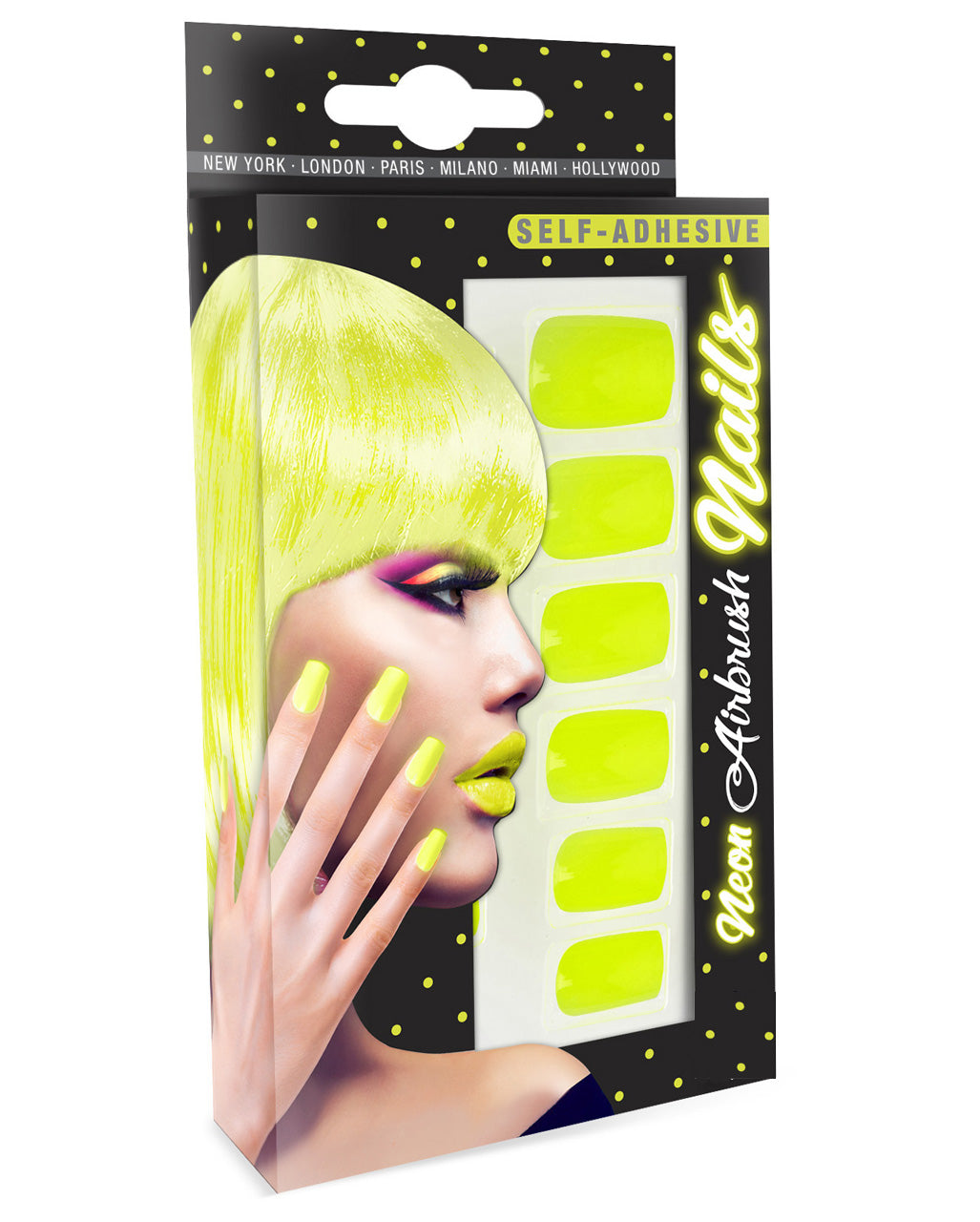 Airbrush Fingernägel Neon Gelb