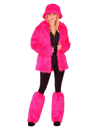 Neon Pinke Plüsch Beinstulpen