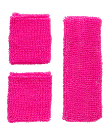 Schweißband Set Pink Kostümaccessoires
