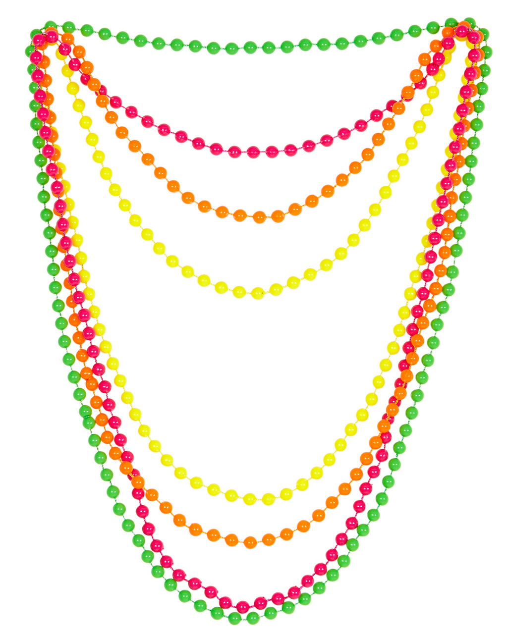 4 Perlenketten in Neonfarben