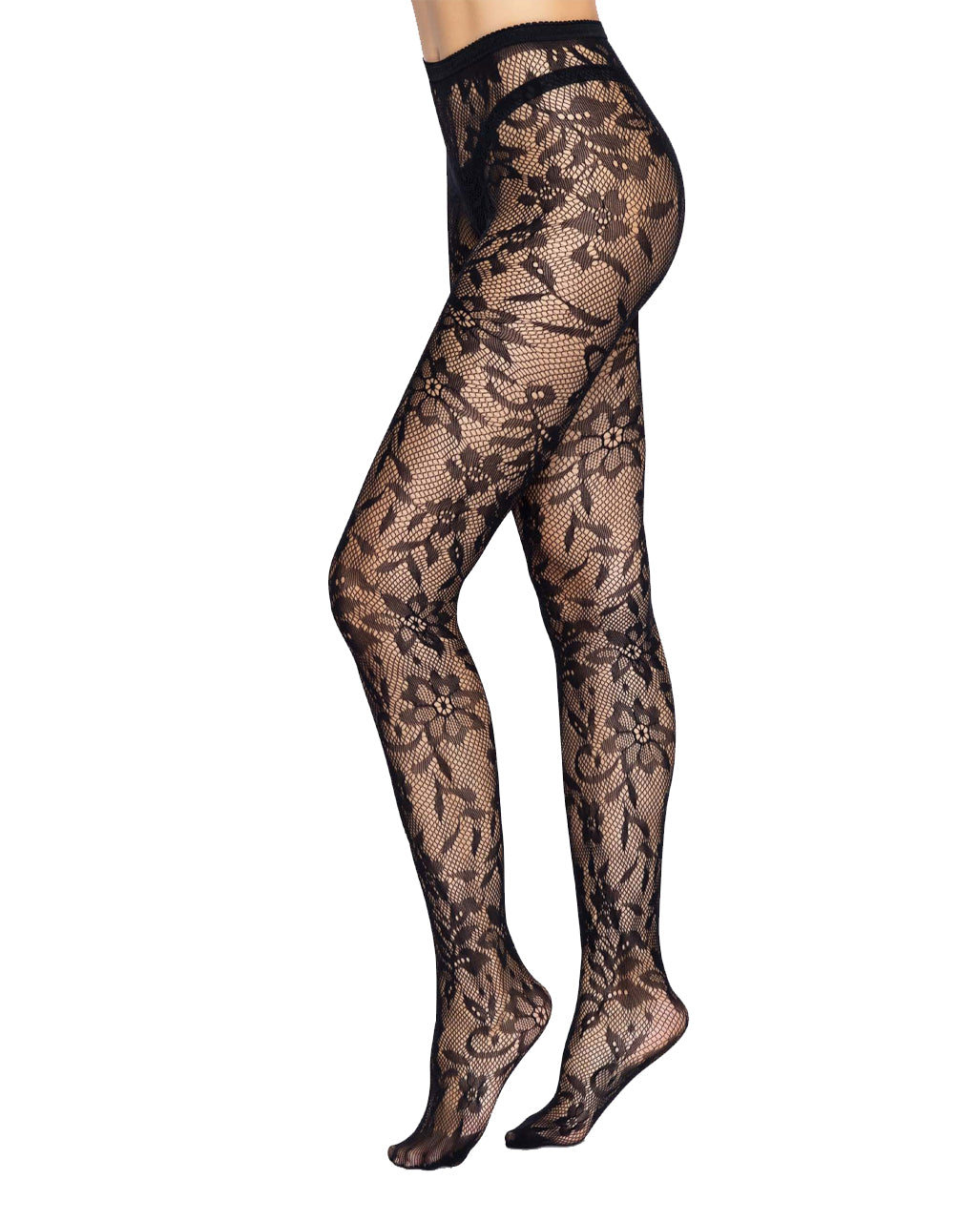 Florale Netzstrumpfhose