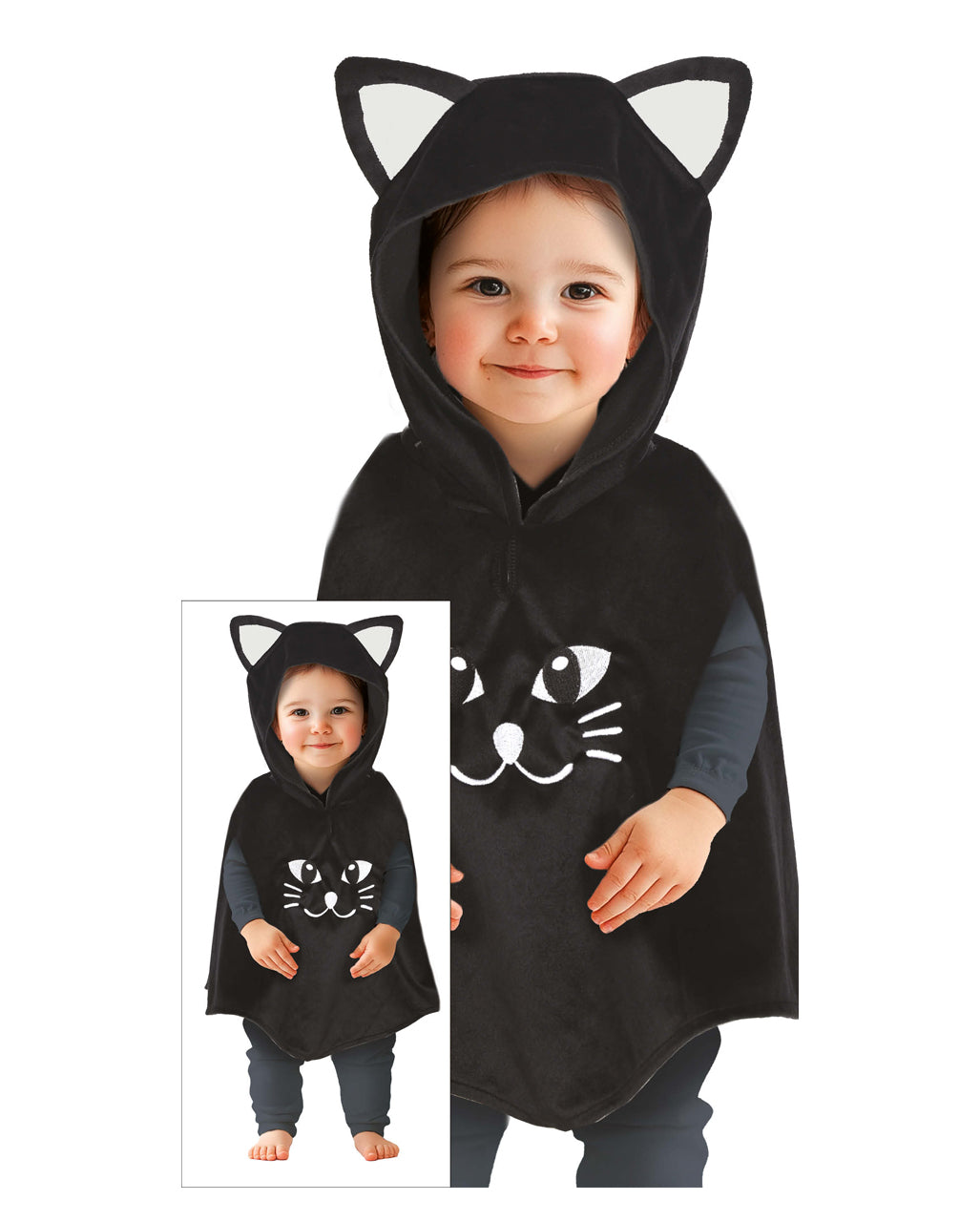 Cute Cat Poncho For Babies 18-24 Months