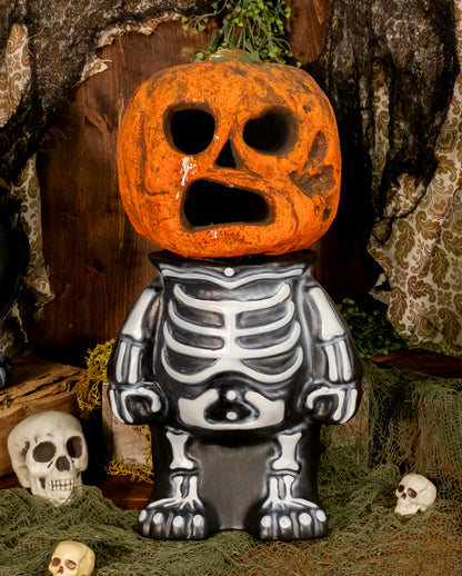 Liebenswerter Skelett Torso als Kürbis Ständer 27cm