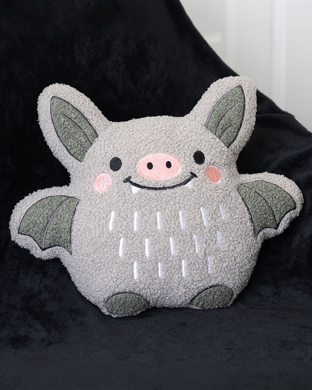 Cute Bat Bouclé Pillow, 32 Cm