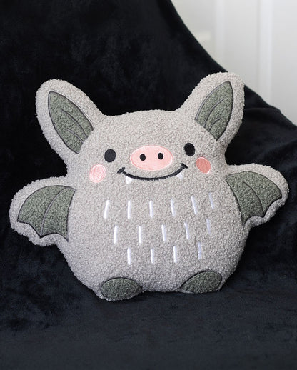 Cute Bat Bouclé Pillow, 32 Cm