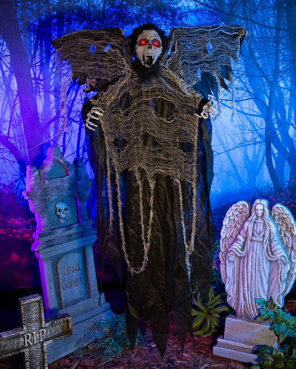 Nachtschlitzer Vampir mit Flügel Bewegung, Licht & Ton 153cm