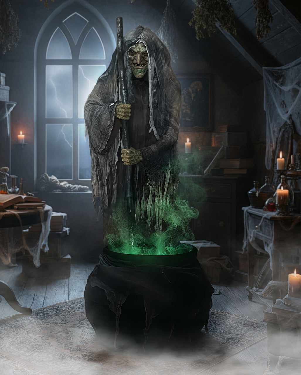 Noxara the Bog Witch Halloween Animatronic 162cm