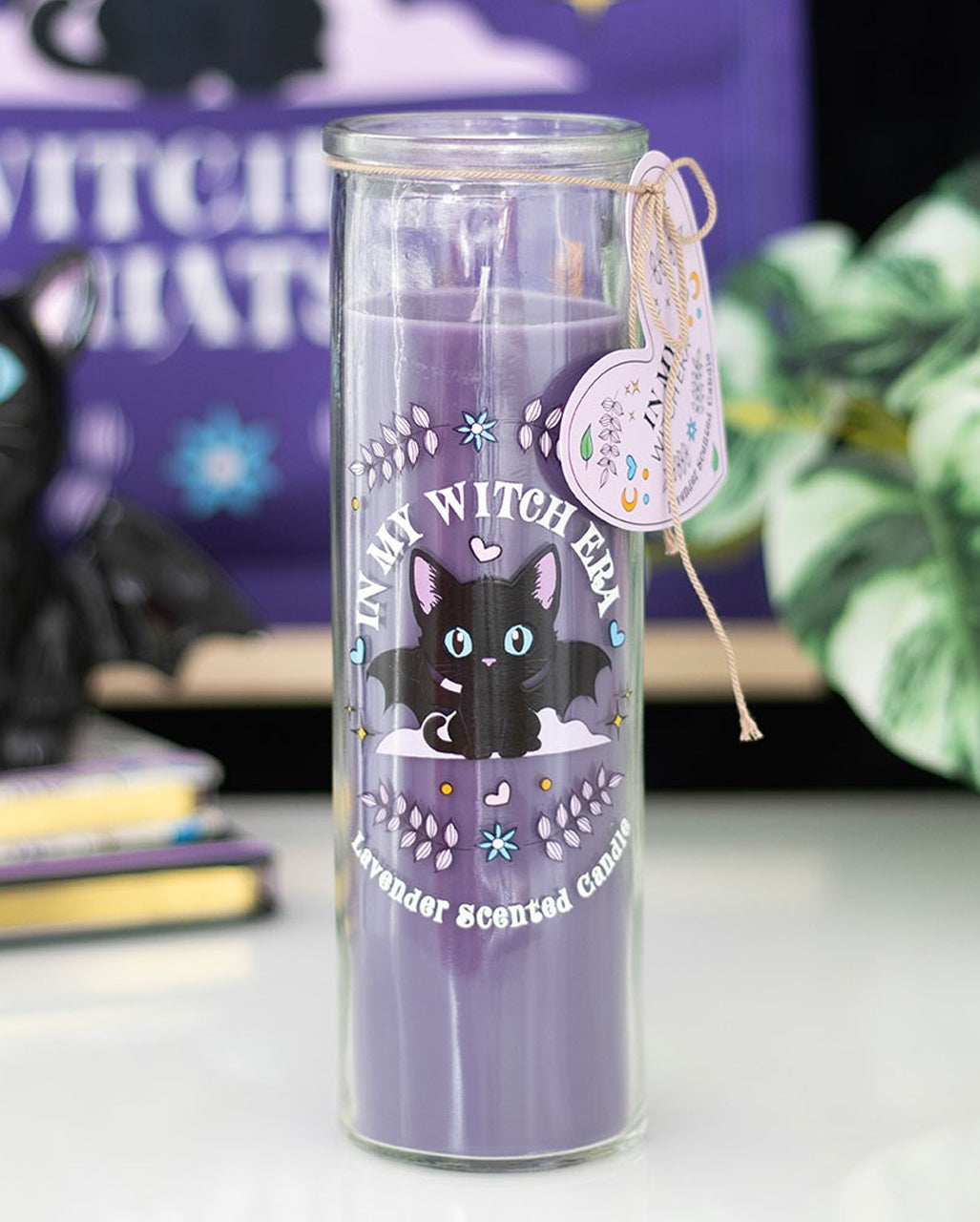 Lavenderkerze Of Whiskers & Wings mit Katzenmotiv 20cm