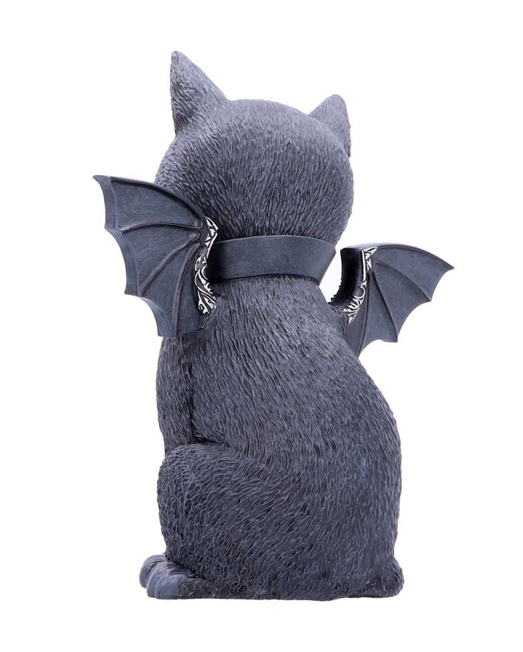 Mystische Katzenfigur mit Fledermaus Flügel 24cm