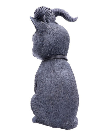 Mystische Katzenfigur mit Ziegenhörner 26,5cm