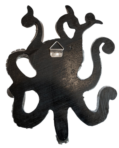 Oktopus Wandrelief mit Haken