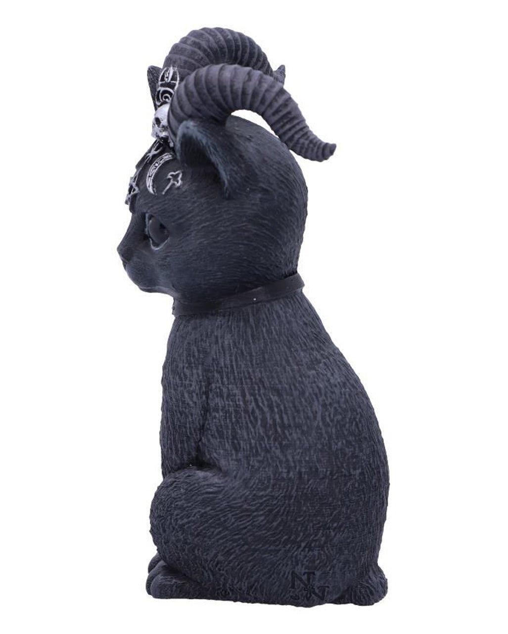 Mystische Katzenfigur mit Ziegenhörner