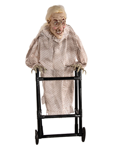 Alte Oma mit Rollator mit Bewegung & Ton 72cm