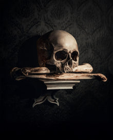 Ossuary Skull Gebeinhaus Wandkonsole - Silver Edition 27cm