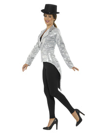Silberner Damen Pailletten Frack