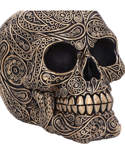 Black & Gold Paisley Totenschädel 15cm