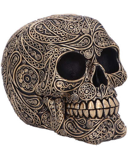 Black & Gold Paisley Totenschädel 15cm