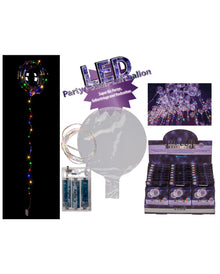 Partyballon mit bunter Lichterkette