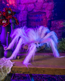 Haarige Halloween Spinne Pastell-Violett 70cm