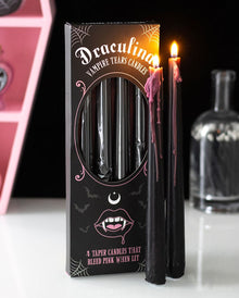 Rosa "Blutende" Vampir Kerzen 4 Stück