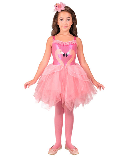 Rosa Flamingo Kinderkostüm mit Tutu & Haarreif