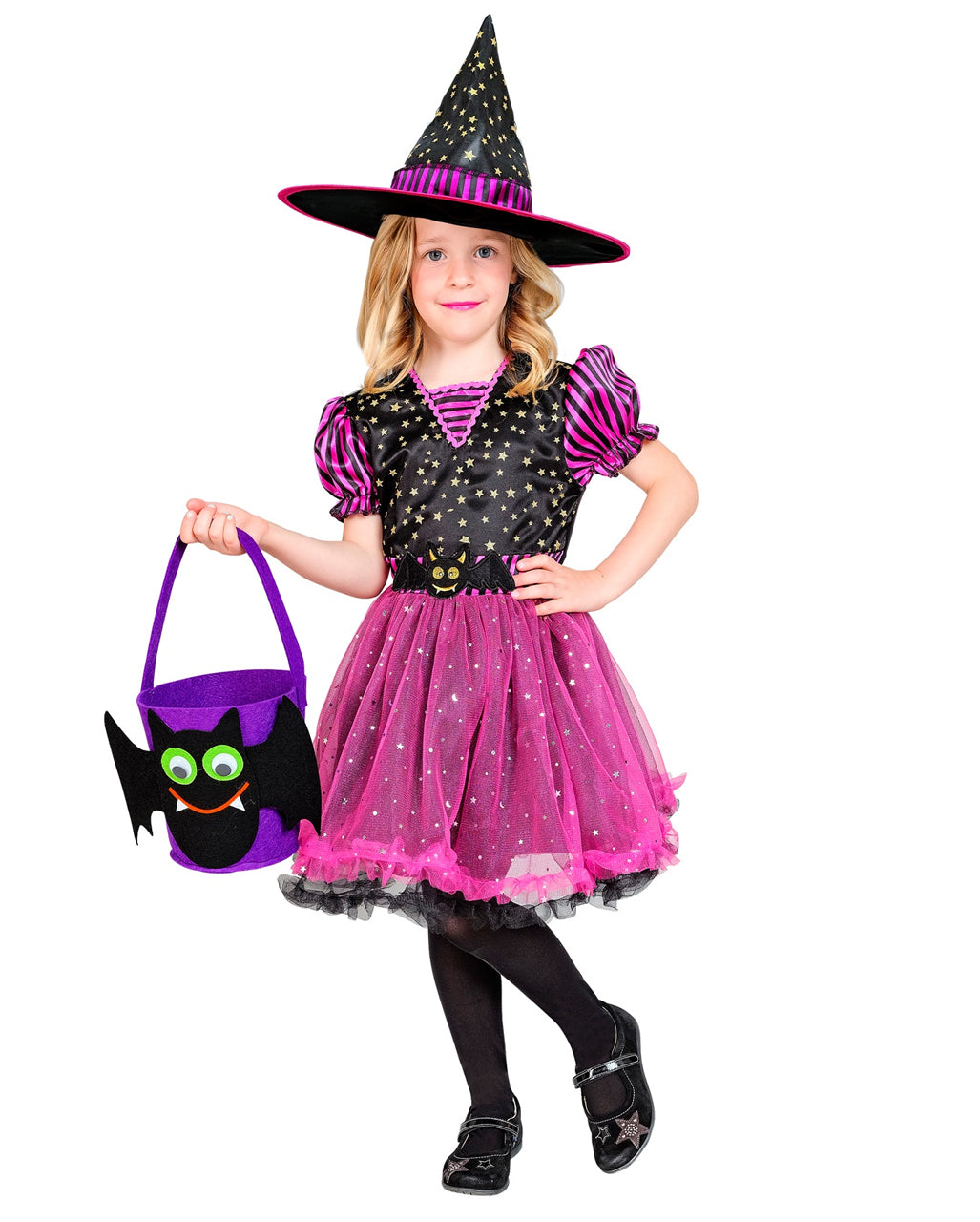 Glitzerhexe Kinderkostüm Pink