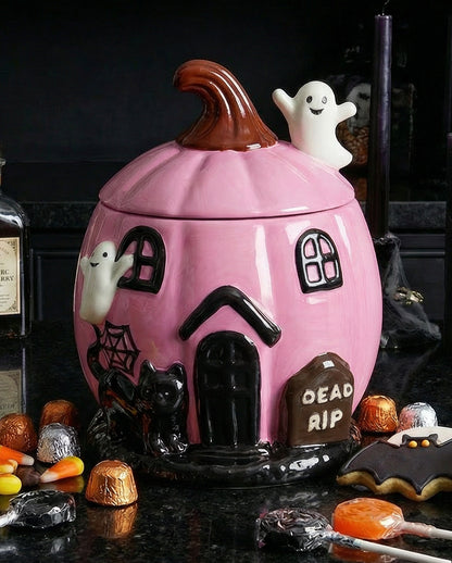 Pinke Summerween Kürbis Keksdose 18cm