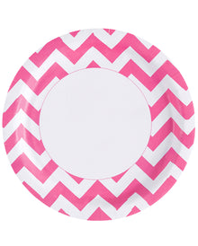 Zick-Zack Pappteller pink 8 St.