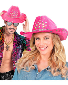 Rosa Cowboy Hut mit "Diamanten"