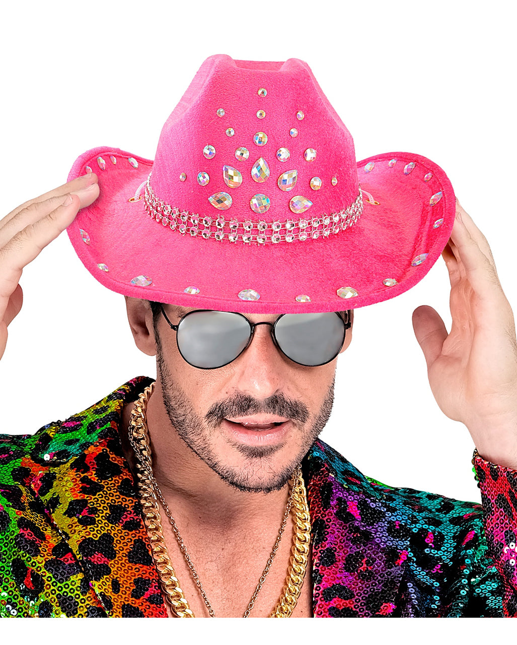 Pink Cowboy Hat With "diamonds"
