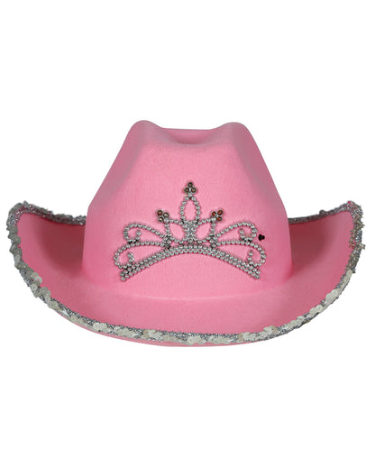 Pink Cowboy Hat With Rhinestones & Sequins