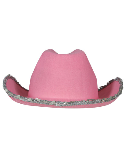 Pink Cowboy Hat With Rhinestones & Sequins