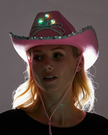 Leuchtender Cowgirl Hut Pink