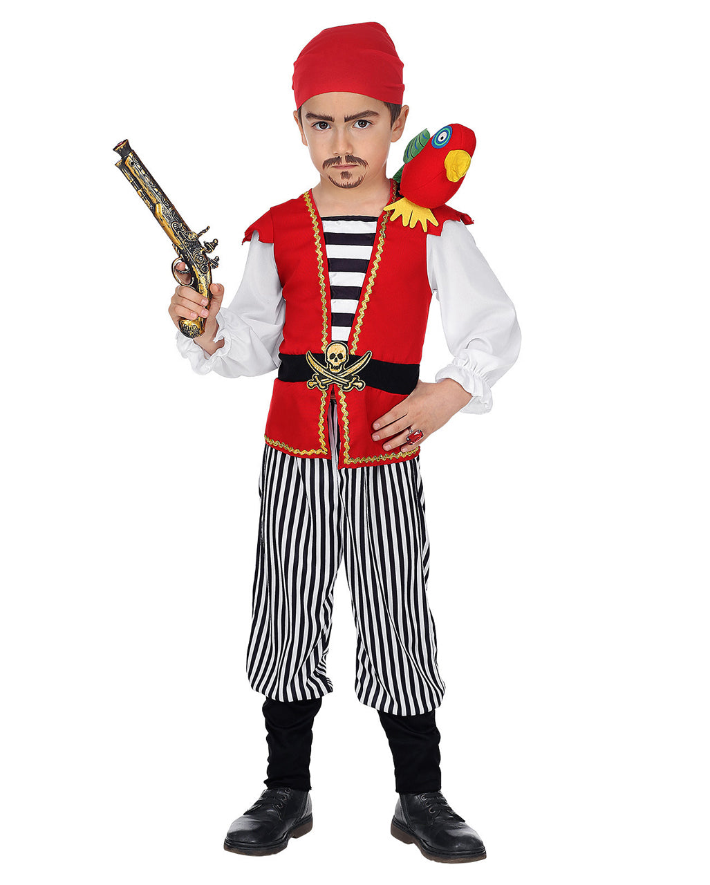Pirat Kinderkostüm mit Papagei