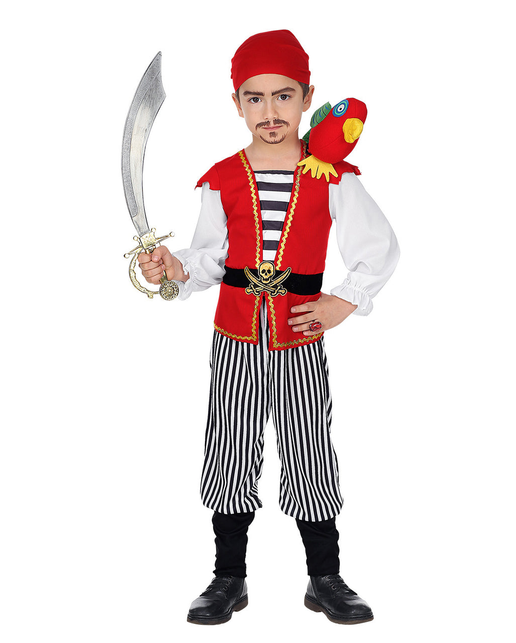Pirat Kinderkostüm mit Papagei