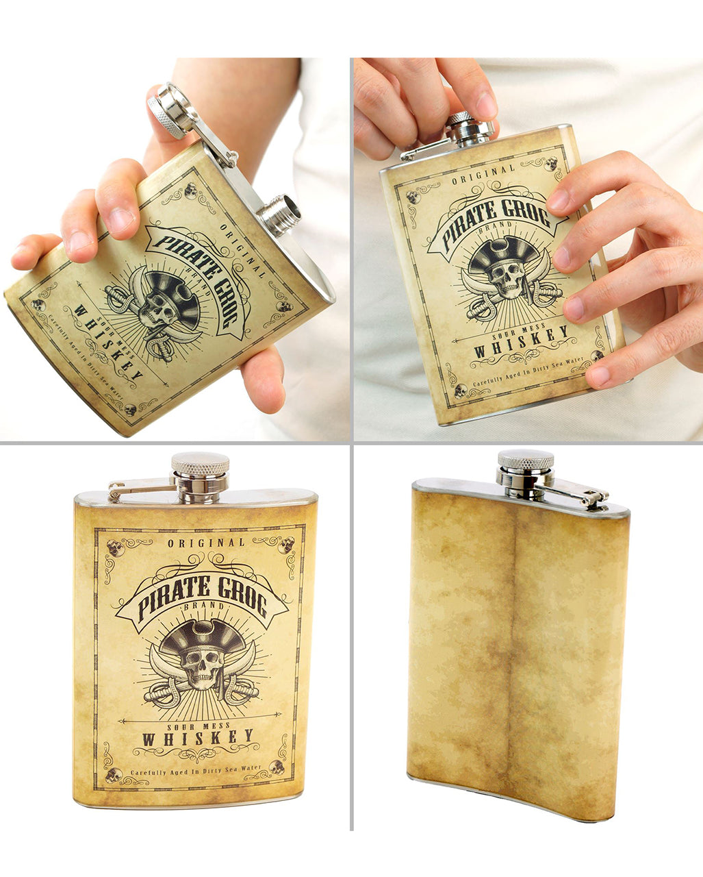 Pirate Grog Whiskey Flask Bottle
