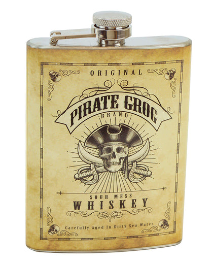 Pirate Grog Whiskey Flask Bottle