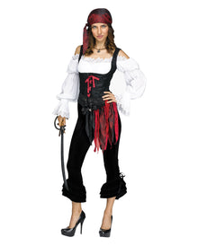 Schwarze Piratin Kostümhose