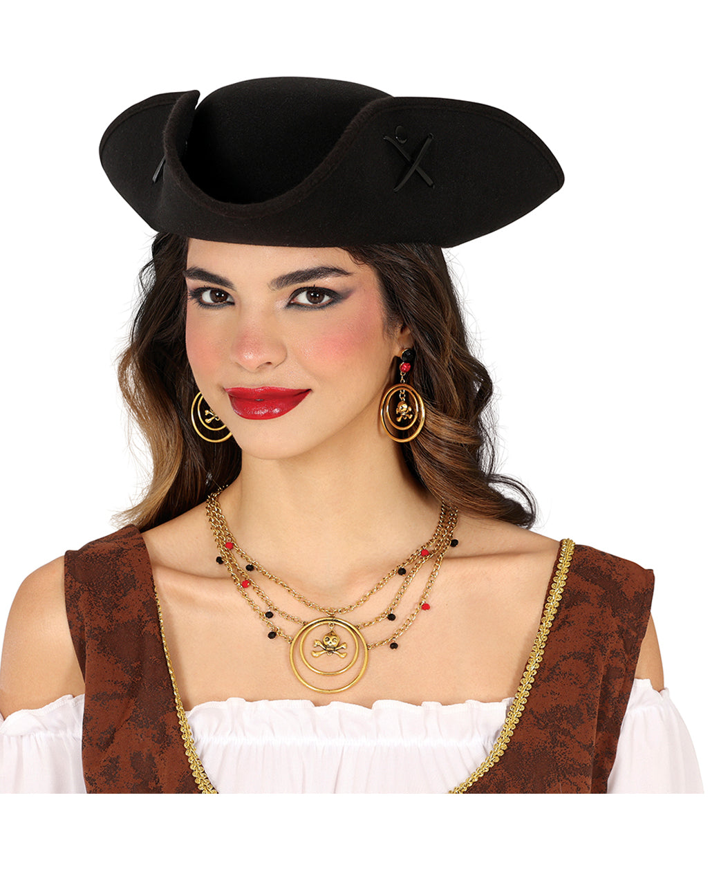 Seeräuber Schmuck mit Halskette & Ohrringen