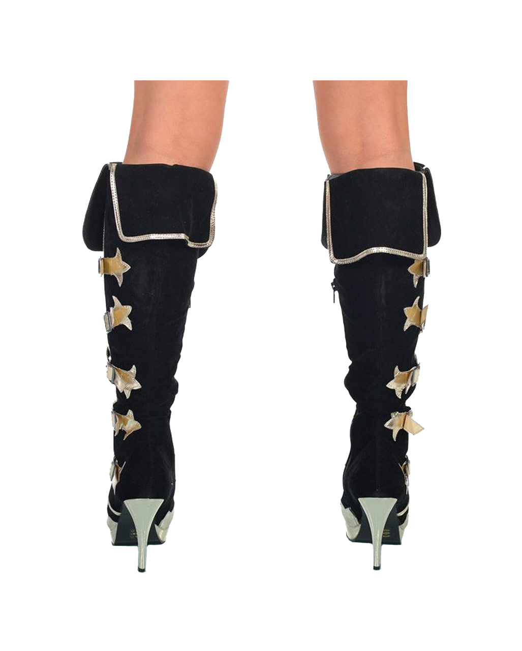 Gold-schwarze Piraten Stiefel